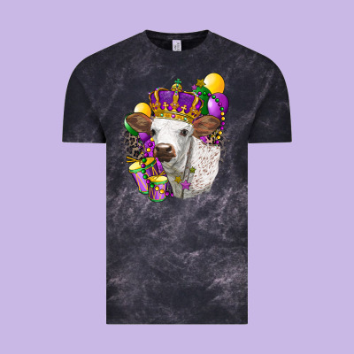Mardi Gras Longhorn Calf Vintage Tee Designed By Lillyallendesigns