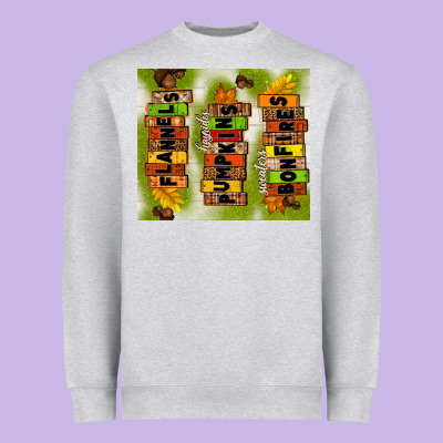 Flannels Hayrides Pumpkins Bonfires Fall Heavyweight Sweatshirt Designed By Tumblerdesignbyshophia