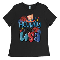 Black hooray for the usa Ladies Tee - MaliasSmallBusiness