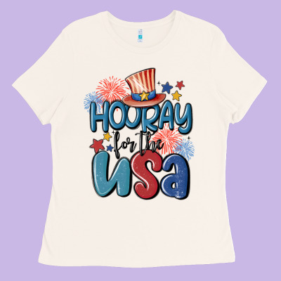 Hooray For The Usa Ladies Tee Designed By Maliassmallbusiness