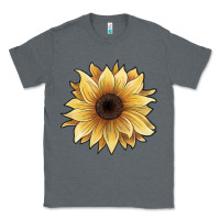 Charcoal Heather watercolor sunflower Classic Tee - JahusDesignShop