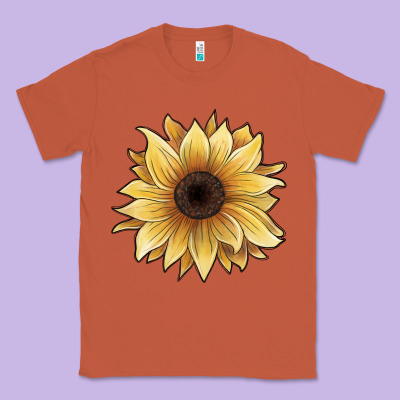 Watercolor Sunflower Classic Tee Designed By Jahusdesignshop