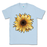Dusty Blue watercolor sunflower Classic Tee - JahusDesignShop