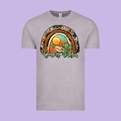 Desert Vibes Rainbow Vintage Tee Designed By Jahusdesignshop