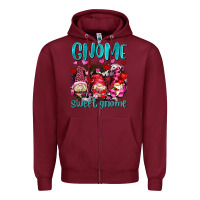 Burgundy gnome sweet gnomes olivia Zipper Hoodie - OliviaCreatesArt