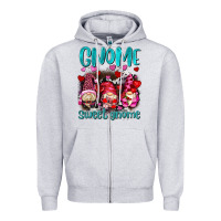 Heather Grey gnome sweet gnomes olivia Zipper Hoodie - OliviaCreatesArt