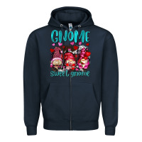 Navy gnome sweet gnomes olivia Zipper Hoodie - OliviaCreatesArt