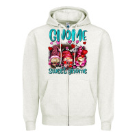 Oatmeal Heather gnome sweet gnomes olivia Zipper Hoodie - OliviaCreatesArt