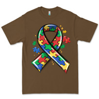 Cacao autism puzzle ribbon Premium Tee - MaliasSmallBusiness