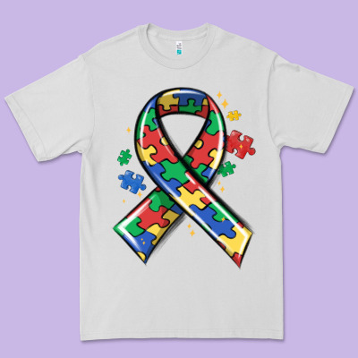 Autism Puzzle Ribbon Premium Tee Designed By Maliassmallbusiness