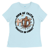 Baby Blue man of faith Ladies Tee - MaliasSmallBusiness