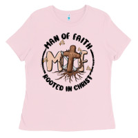Bubblegum Pink man of faith Ladies Tee - MaliasSmallBusiness