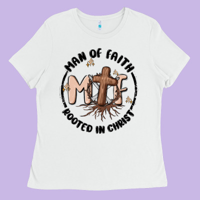 Man Of Faith Ladies Tee Designed By Maliassmallbusiness