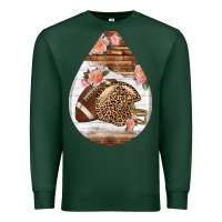 Sports Green american football and western roses teardrop Premium Sweatshirt - BundleAndBundleShop