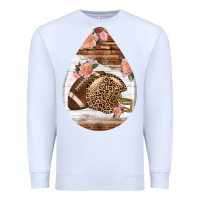 White american football and western roses teardrop Premium Sweatshirt - BundleAndBundleShop