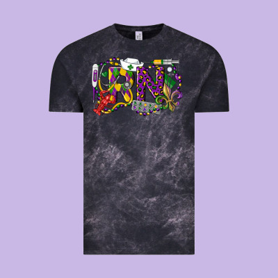 Rn Registered Nurse Mardi Gras Vintage Tee Designed By Lillyallendesigns