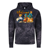 Cloud Black Welcome Fall With Crow Vintage Hoodie - LillyAllenDesigns