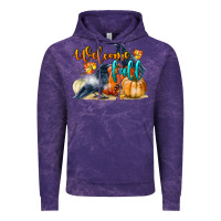 Cloud Purple Welcome Fall With Crow Vintage Hoodie - LillyAllenDesigns