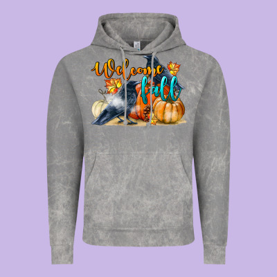 Welcome Fall With Crow Vintage Hoodie Designed By Lillyallendesigns