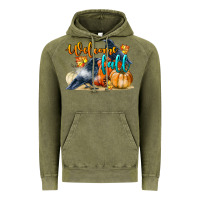Vintage Olive Welcome Fall With Crow Vintage Hoodie - LillyAllenDesigns
