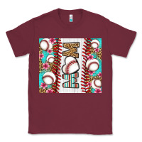 Burgundy baseball mom Classic Tee - LillyAllenDesigns