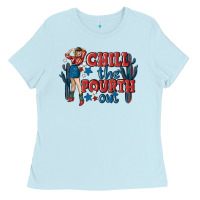 Baby Blue chill the fourth out malia Ladies Tee - MaliasSmallBusiness