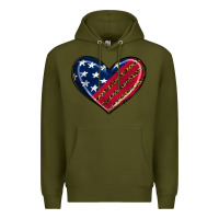 Army Green leopard with american flag Premium Hoodie - RanaPortraitStore