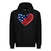 Black leopard with american flag Premium Hoodie - RanaPortraitStore