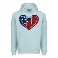 Blue Mist leopard with american flag Premium Hoodie - RanaPortraitStore