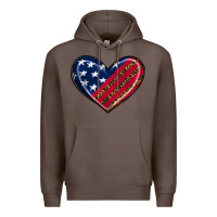 Coffee leopard with american flag Premium Hoodie - RanaPortraitStore