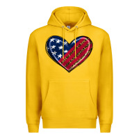 Lemon leopard with american flag Premium Hoodie - RanaPortraitStore