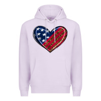 Lilac leopard with american flag Premium Hoodie - RanaPortraitStore