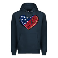Navy leopard with american flag Premium Hoodie - RanaPortraitStore