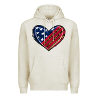 Oatmeal Heather leopard with american flag Premium Hoodie - RanaPortraitStore