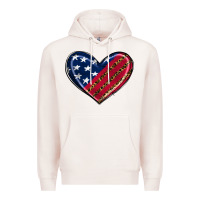 Pale Pink leopard with american flag Premium Hoodie - RanaPortraitStore