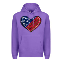 Purple leopard with american flag Premium Hoodie - RanaPortraitStore