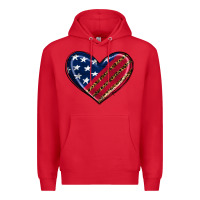 Red leopard with american flag Premium Hoodie - RanaPortraitStore