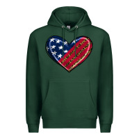 Sports Green leopard with american flag Premium Hoodie - RanaPortraitStore