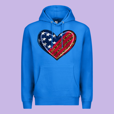Leopard With American Flag Premium Hoodie Designed By Ranaportraitstore