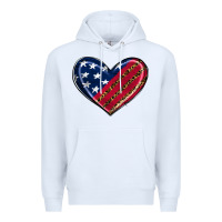 White leopard with american flag Premium Hoodie - RanaPortraitStore
