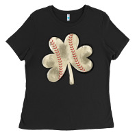 Baseball Distressed Shamrock Ladies Tee | Teevron
