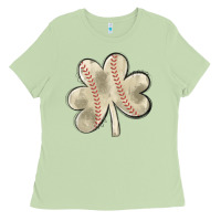 Matcha baseball distressed shamrock Ladies Tee - MaliasSmallBusiness