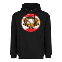 Black baseball with sunflower round earrings Heavyweight Hoodie - BundleAndBundleShop