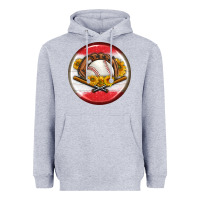 Heather Grey baseball with sunflower round earrings Heavyweight Hoodie - BundleAndBundleShop