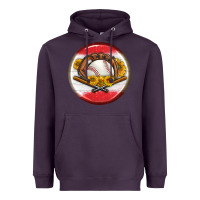 Plum baseball with sunflower round earrings Heavyweight Hoodie - BundleAndBundleShop