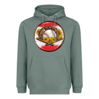 Sage baseball with sunflower round earrings Heavyweight Hoodie - BundleAndBundleShop
