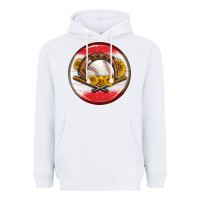White baseball with sunflower round earrings Heavyweight Hoodie - BundleAndBundleShop