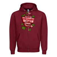 Burgundy heartbreaker club olivia Zipper Hoodie - OliviaCreatesArt