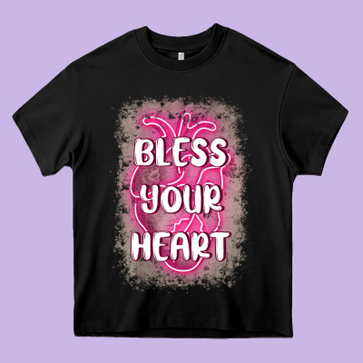 Bless Your Heart Heavy Core Tee Designed By Maliassmallbusiness