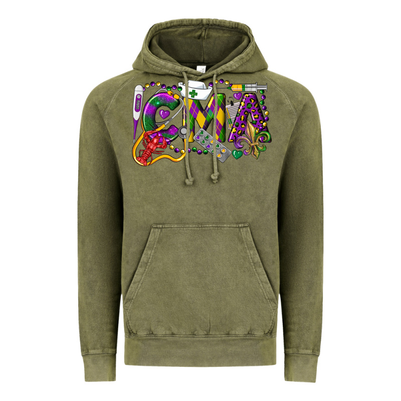 Cma Certified Medical Assistant Mardi Gras Vintage Hoodie by LillyAllenDesigns | Teevron